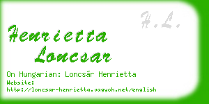 henrietta loncsar business card