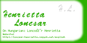 henrietta loncsar business card